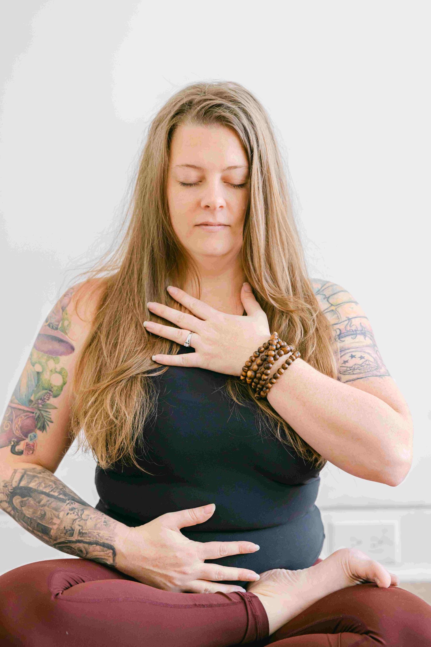 Amanda guiding a calm, breath-first yoga practice